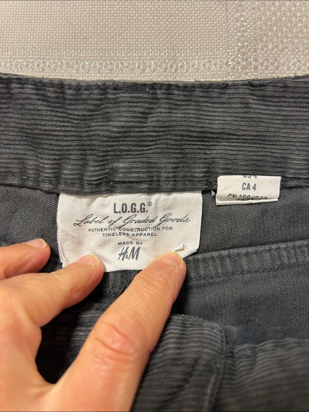H&M Dark Gray Corduroy Mini Skirt image 2